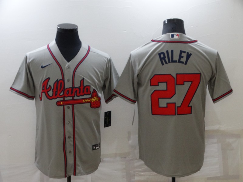 2021 Men Atlanta Braves #27 Riley grey Game Nike MLB Jersey->atlanta braves->MLB Jersey